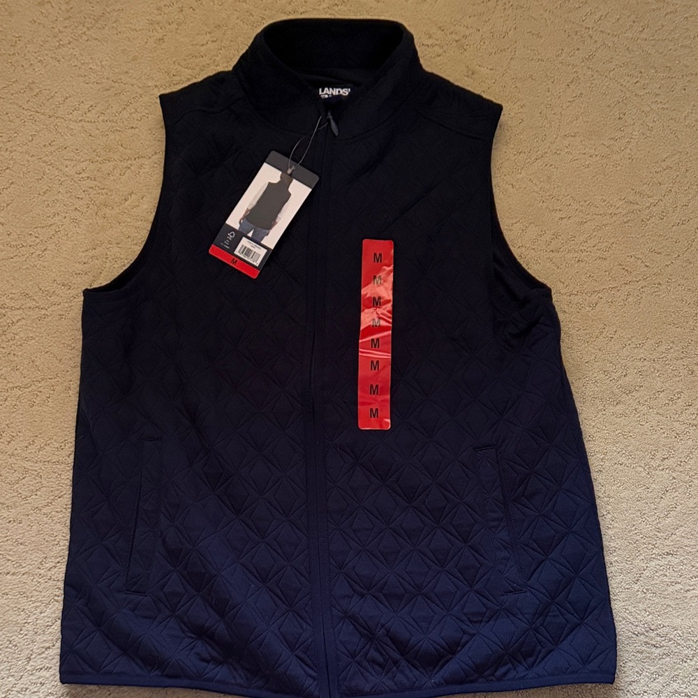 Lands' End Navy Quilted Vest